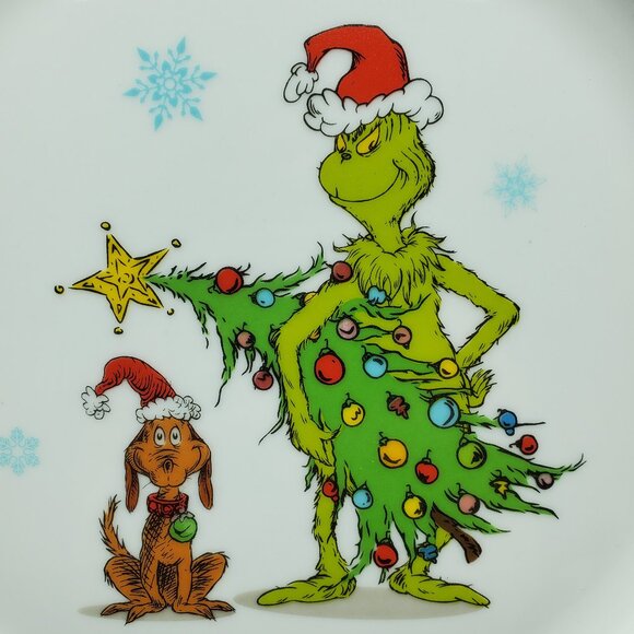 The Grinch Dr. Seuss Dinner Plate Holiday Cookie Plate Christmas Serving Plate - Picture 2 of 5